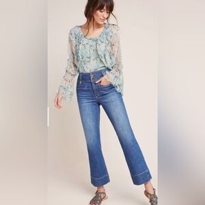Pilcro by Anthropologie Flare Crop Trouser Jeans, bohemian chic